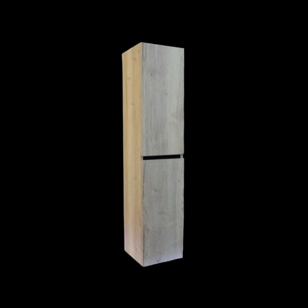 Kolomkast Trendline 160 Natural Oak met greeplijst mat zwart