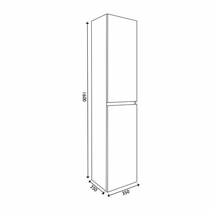 Kolomkast Trendline 160 Natural Oak met greeplijst mat zwart