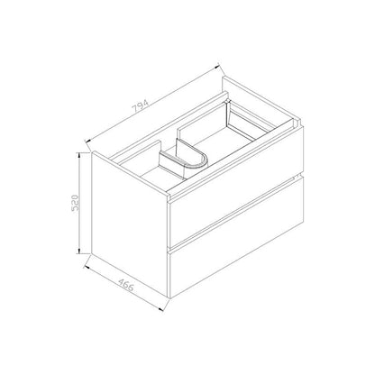 Badmeubel Trend Senza 80 Light Wood