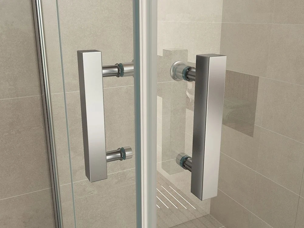 Wiesbaden Double Douchecabine 90x90 cm Chroom Dubbele Draaideur Hoekinstap 8 mm helder glas met nano-coating