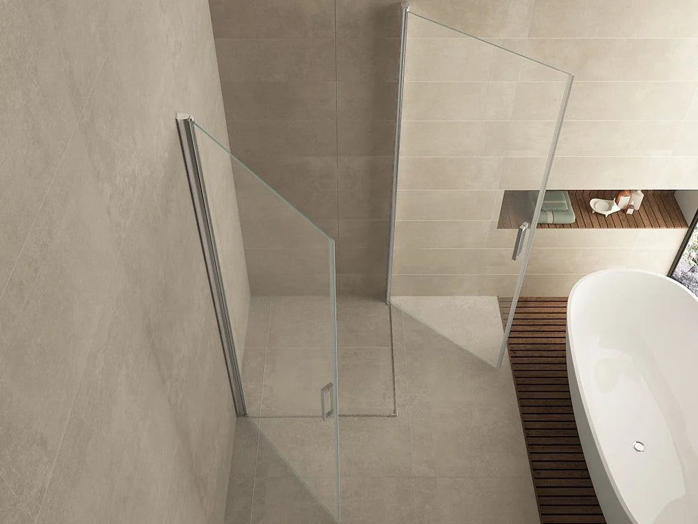 Wiesbaden Salone Douchecabine 100x100x200cm Chroom Vierkant Dubbele Draaideur 8 mm helder glas met nano-coating