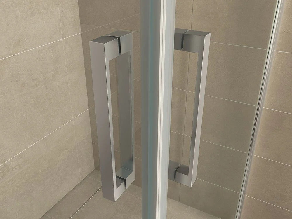 Wiesbaden Salone Douchecabine 100x100x200cm Chroom Vierkant Dubbele Draaideur 8 mm helder glas met nano-coating