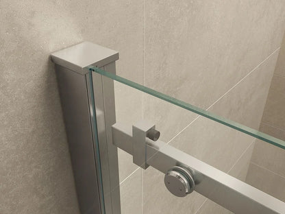 Wiesbaden Slide Douchedeur 140cm Chroom Schuifdeur 8mm Helder Glas nano-coating