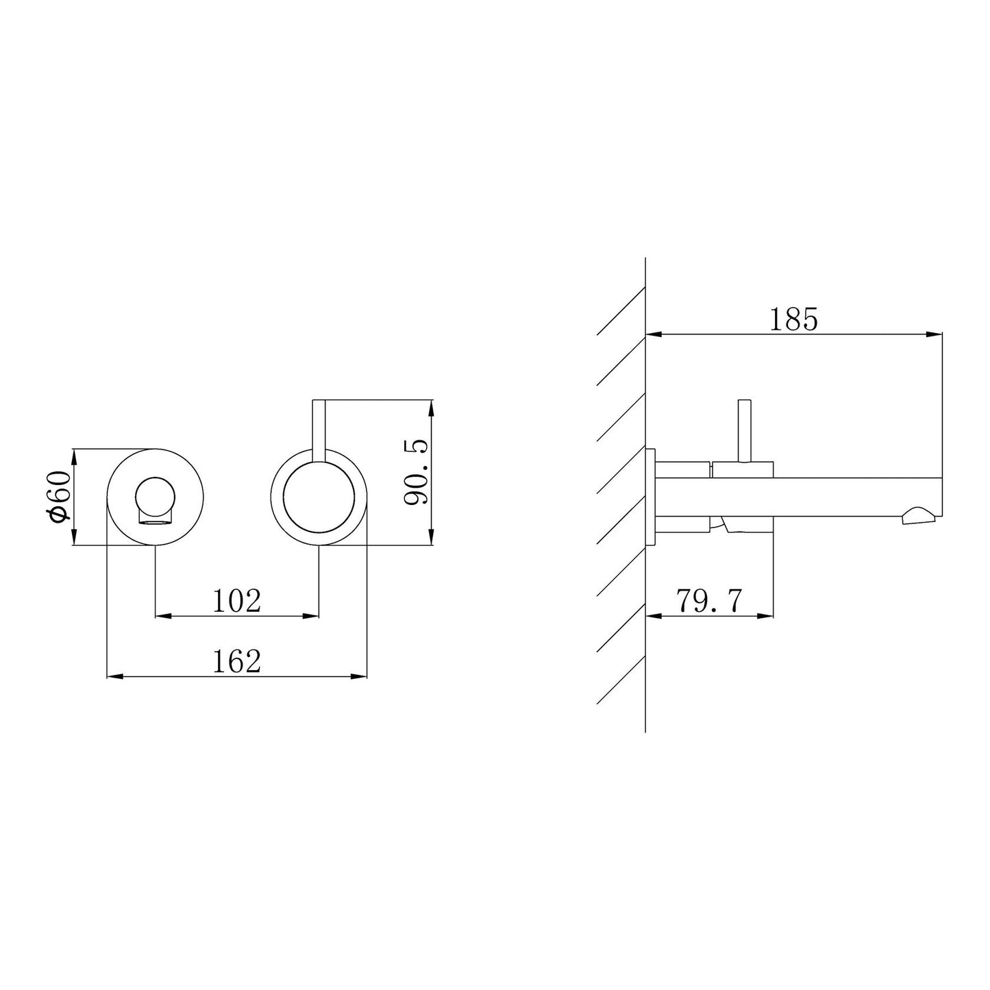 Style inbouwwastafelkraan geborsteld messing