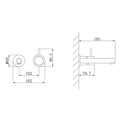 Style inbouwwastafelkraan geborsteld messing