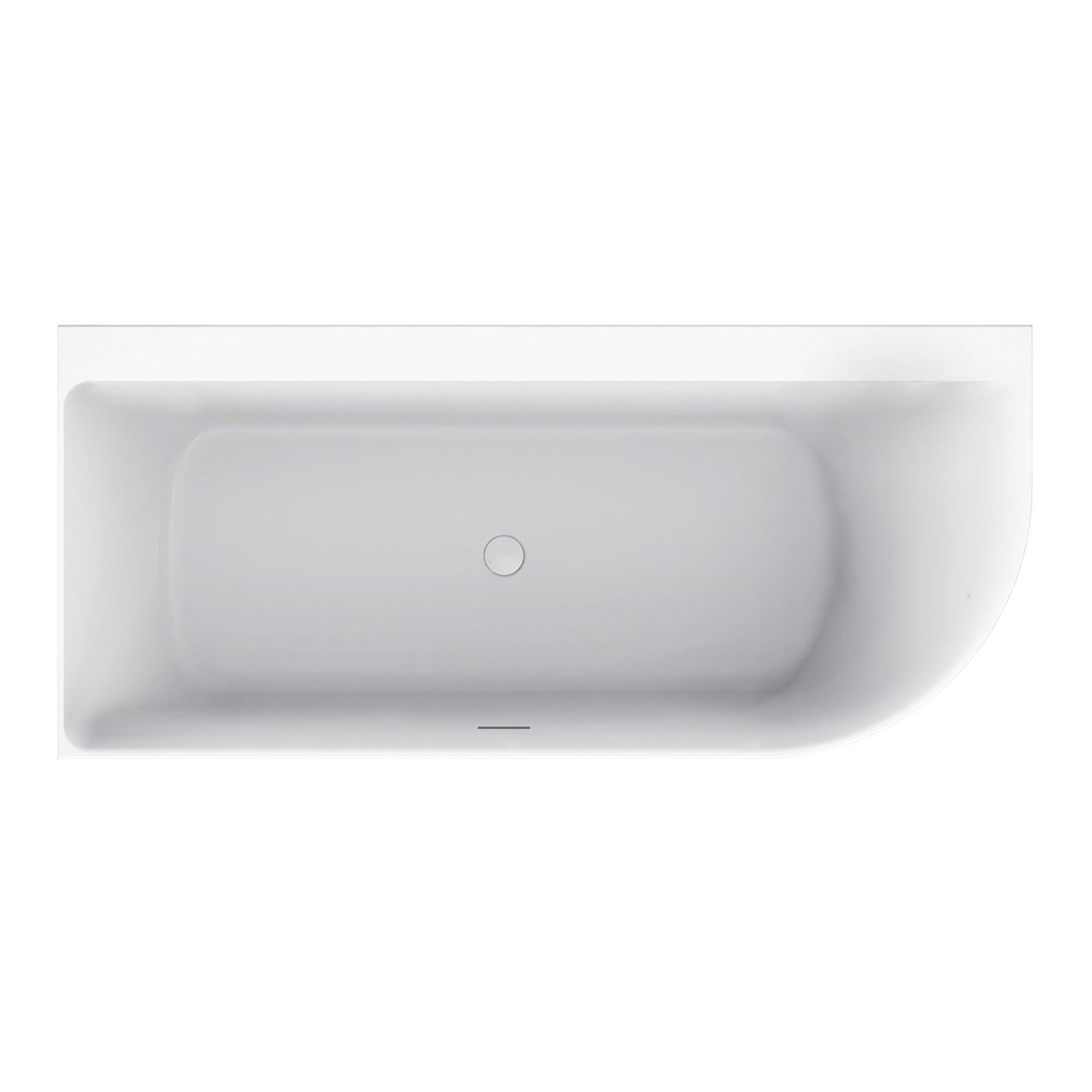 Wiesbaden Zenn hoekbad links 180 x 80 cm acryl glans wit met waste glans wit