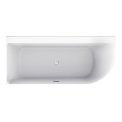 Wiesbaden Zenn hoekbad links 180 x 80 cm acryl glans wit met waste glans wit