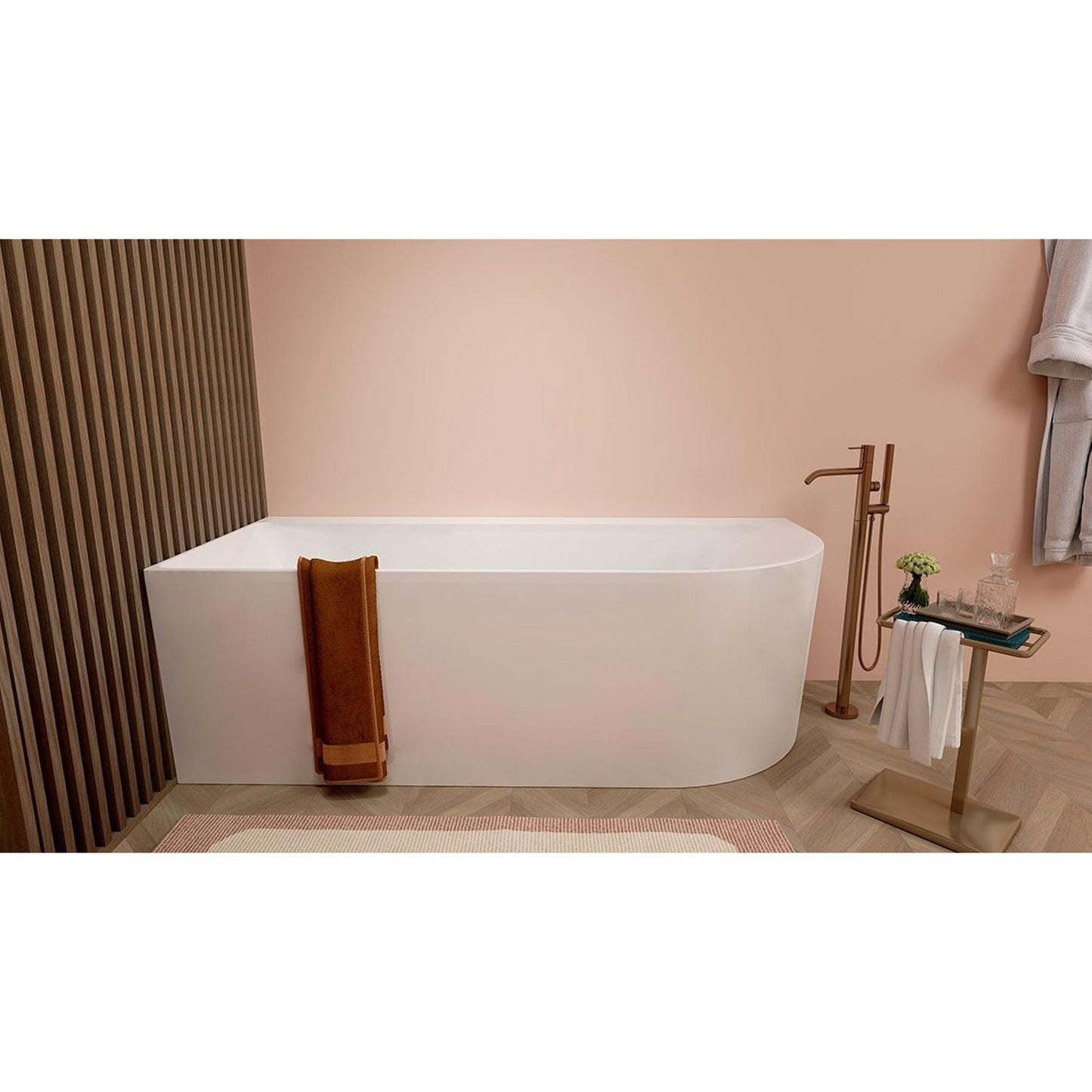 Wiesbaden Zenn hoekbad links 180 x 80 cm acryl Mat wit met waste glans wit