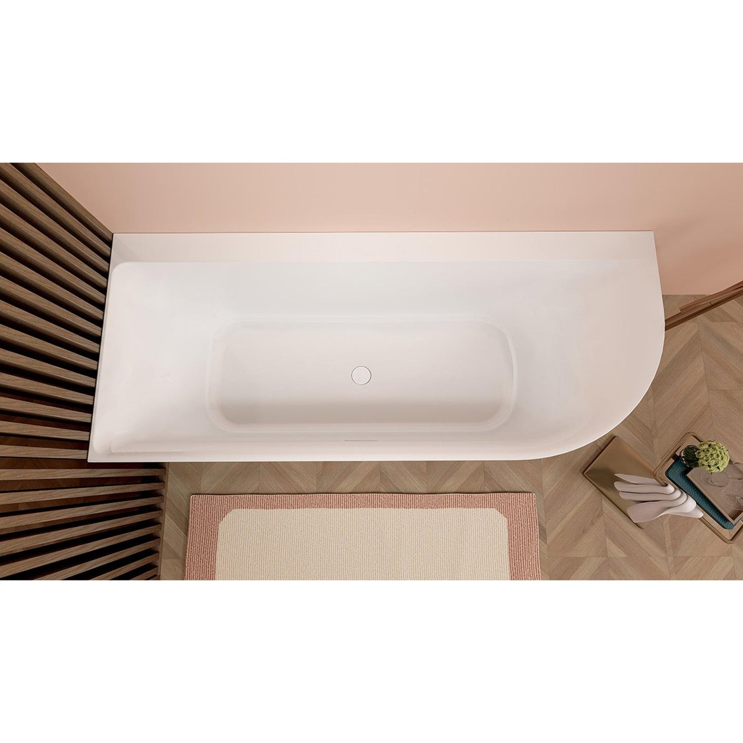 Wiesbaden Zenn hoekbad links 180 x 80 cm acryl Mat wit met waste glans wit