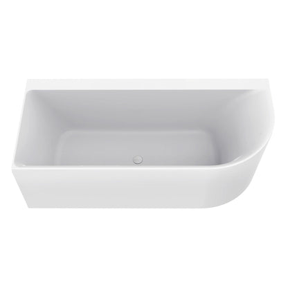 Wiesbaden Zenn hoekbad links 180 x 80 cm acryl Mat wit met waste glans wit