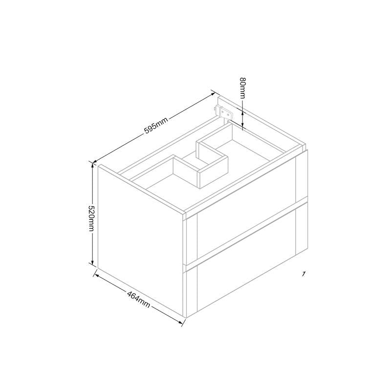 Badmeubel Wood Keramiek 60