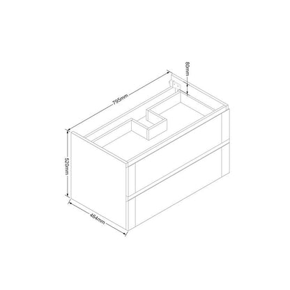Badmeubel Wood Keramiek 80