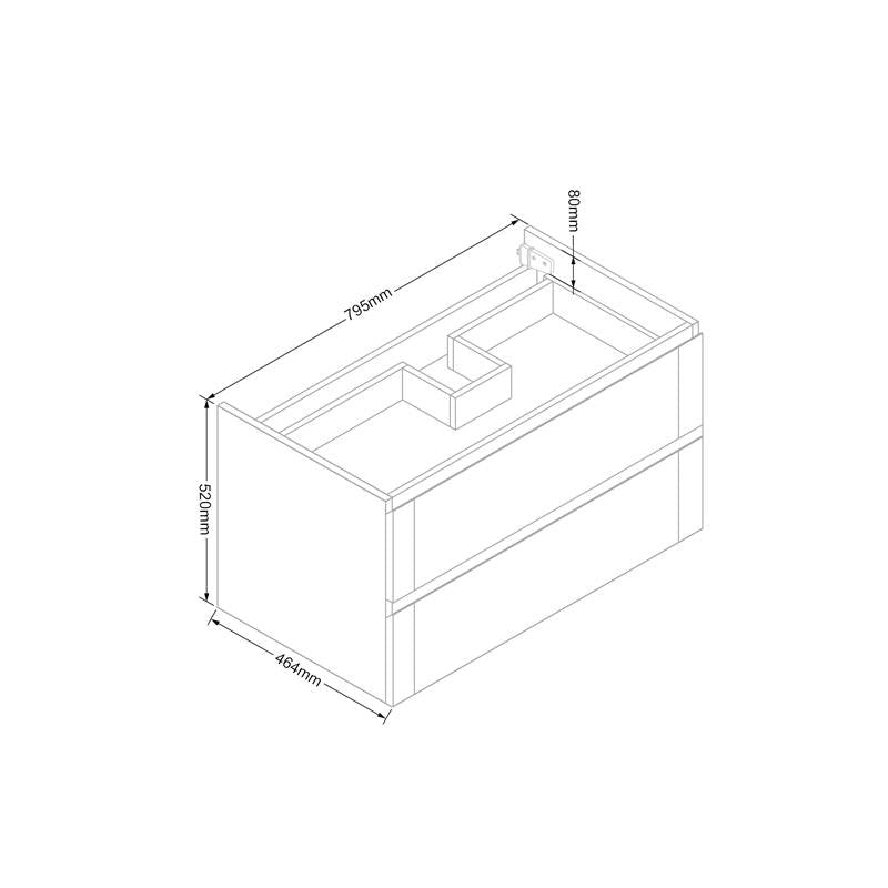 Badmeubel Wood Senza 80