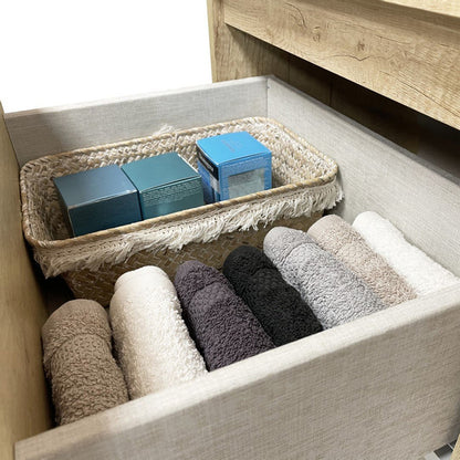 Xellanz Mini onderkast met 2 laden, wastafel keramiek en spiegel 45 cm mat zwart