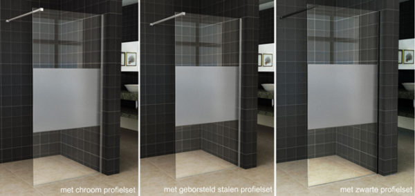 Wiesbaden Slim glasplaat gedeeltelijk matglas 90x200 cm - 8mm NANO glas
