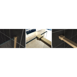 Wiesbaden Slim profielset+stabilisatiestang 120cm messing