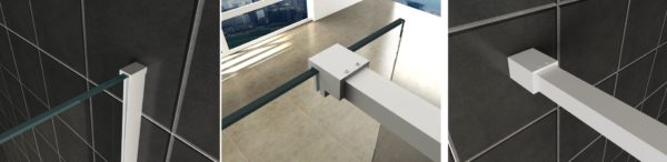 Wiesbaden Slim profielset+stabilisatiestang 120cm mat-wit
