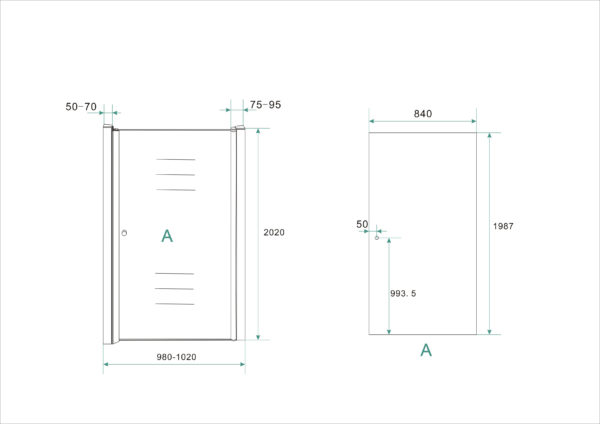 Wiesbaden nisdeur met profiel 100x202 cm