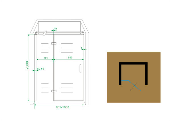 Wiesbaden nis swingdeur 100x200 cm