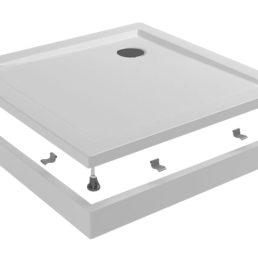 Wiesbaden voorzetpaneel + poten tbv vierkante douchebak acryl 90x90x4 wit