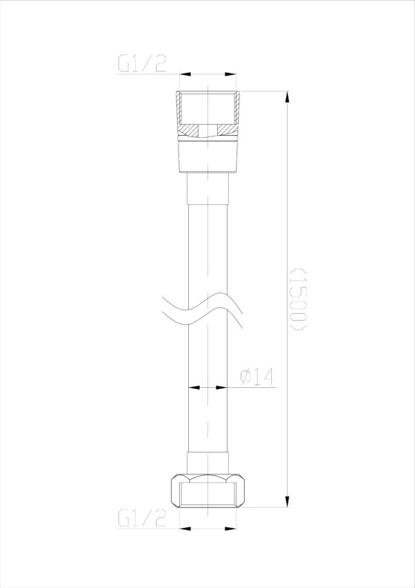 Wiesbaden 304-RVS doucheslang 150cm