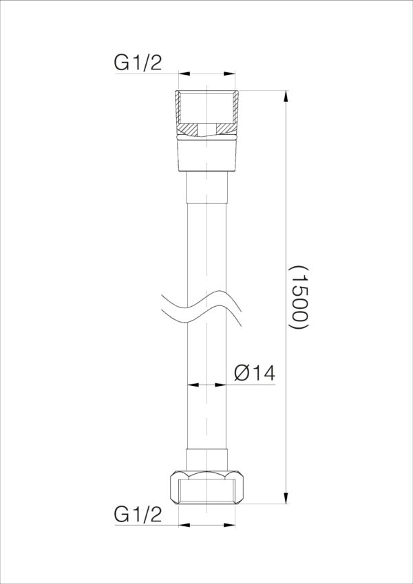 Wiesbaden 304-RVS doucheslang 150cm