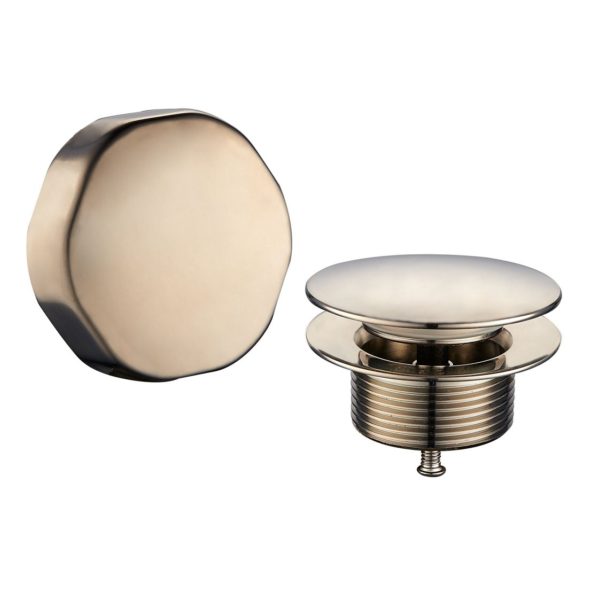 Wiesbaden knop/plug badoverloopcombinatie geborsteld staal