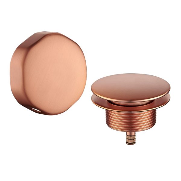 Wiesbaden knop/plug badoverloopcomb. geborsteld koper