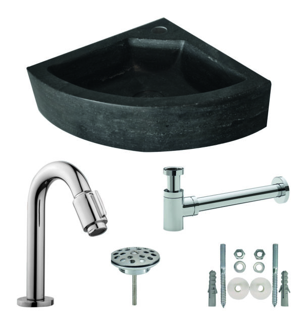 Wiesbaden One Pack Hardstenen hoekfontein 30x30x10 cm
