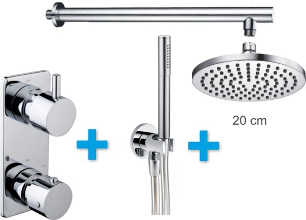 Wiesbaden one-pack inbouwthermostaatset type 2 CHR (20cm)