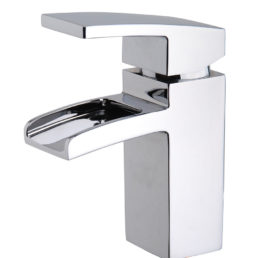 Wiesbaden Rombo waterval-wastafelkraan+ clickwaste chroom