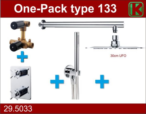 Wiesbaden one-pack inbouwthermost.set type 133 CHR (30cm ufo)