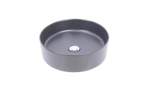 Wiesbaden Link waskom rond 40x12 cm keramiek mat zwart