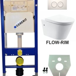 Wiesbaden Geberit UP 100 Flow Rim wc+zitt.+ Delta 21 wit