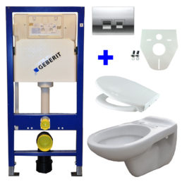 Wiesbaden Geberit UP 100 + Neptunus WC +Ultimo zitt + Delta 50 gl.chr