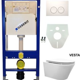 Wiesbaden Geberit UP 100 Vesta wc+ Flatline zitt.+ Delta 21 wit
