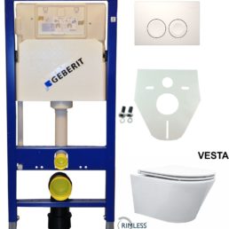 Wiesbaden Geberit UP 100 Vesta Rimless wc+ Flatline zitt.+ Delta 21 wit