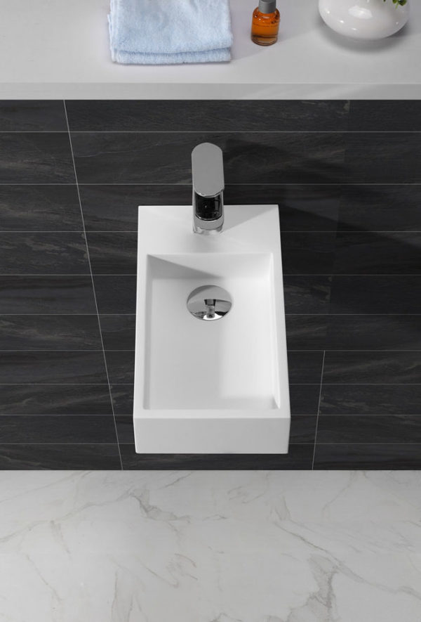 Wiesbaden Solid Surface fontein rechts 400x220x100