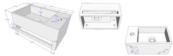 Wiesbaden Julia fontein Solid Surface 35 x 20 x 16 cm mat zwart rechts