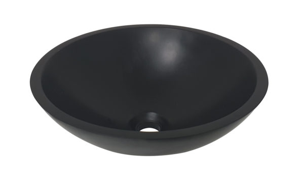 Wiesbaden Valerie waskom rond 43x13 cm solid surface mat zwart