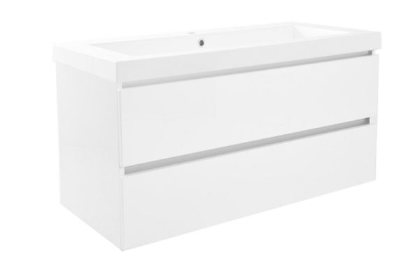 Vision kunstmarmer wastafel 1 kraangat 100x46 wit