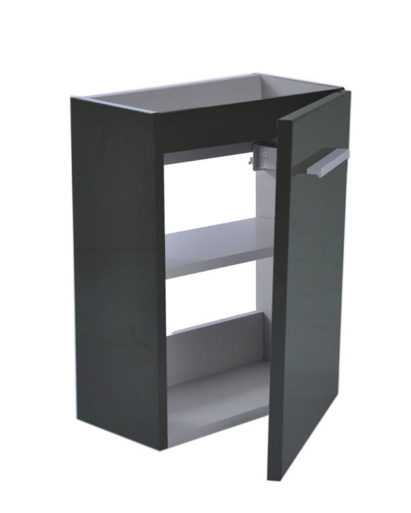 Wiesbaden fonteinkast tbv HS fonteintje l/r 1 deur 40 x 21 cm hoogglans grijs