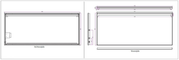 Wiesbaden Ambi One dimbare Led condensvrije spiegel 140x60cm