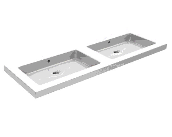 Wiesbaden keramische dub.meubelwastafel 120x46 zond. kr.gaten
