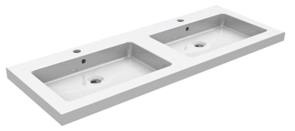 Wiesbaden keramische dub.meubelwastafel 120x46 2 kr.gaten