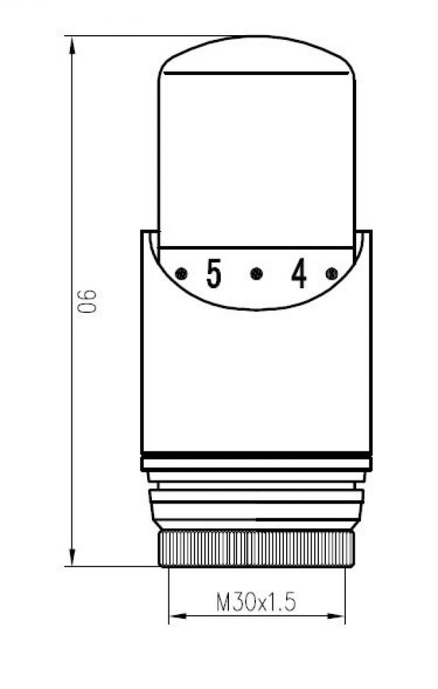 Wiesbaden luxe thermostaatknop M-30 chroom Wiesbaden luxe thermostaatknop M-30 chroom