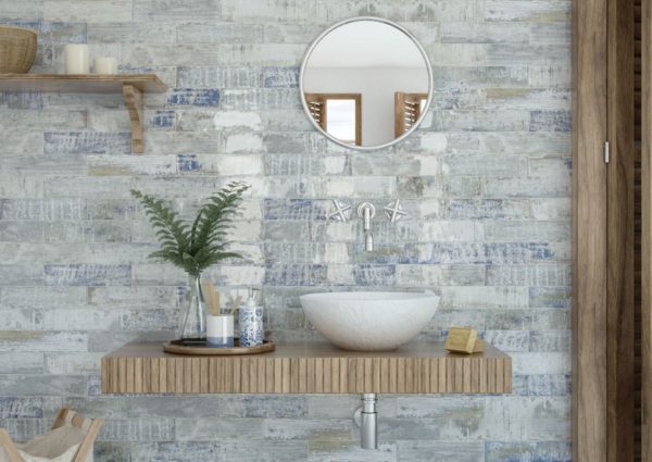 Colonial Wood White glans 7,5x30 wandtegels