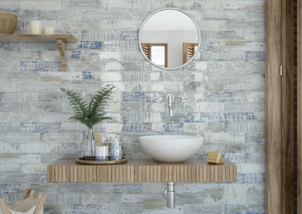 Colonial Wood White glans 7,5x30 wandtegels