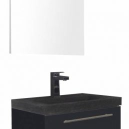 Badmeubel Compact Stone 60 Hoogglans Antraciet Badmeubel Compact Stone 60 Hoogglans Antraciet