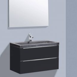 Badmeubel Senza Stone 80 Hoogglans Antraciet Badmeubel Senza Stone 80 Hoogglans Antraciet